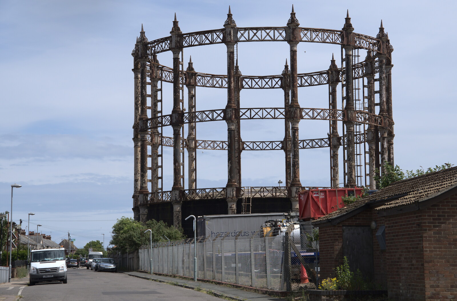 A cool old Gasometer down by the docks from Faded Seaside Glamour: A Weekend in Great Yarmouth, Norfolk - 29th May 2022