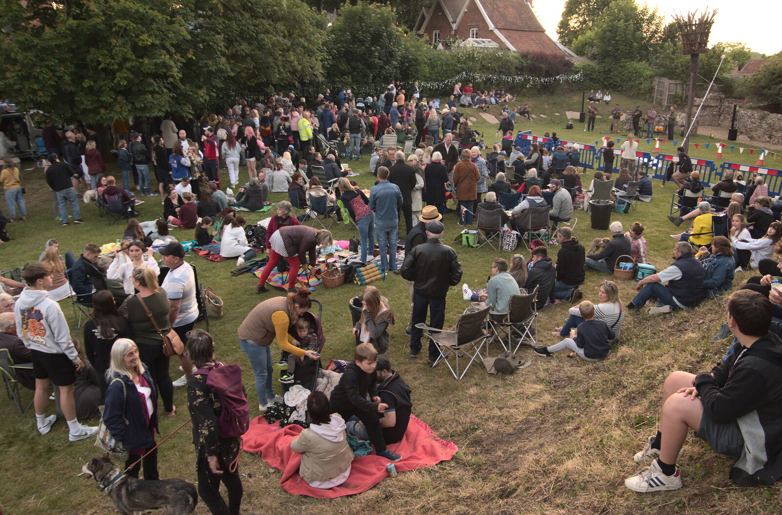 The crowd builds up from The Lighting of the Jubilee Beacon, Eye, Suffolk - 2nd June 2022