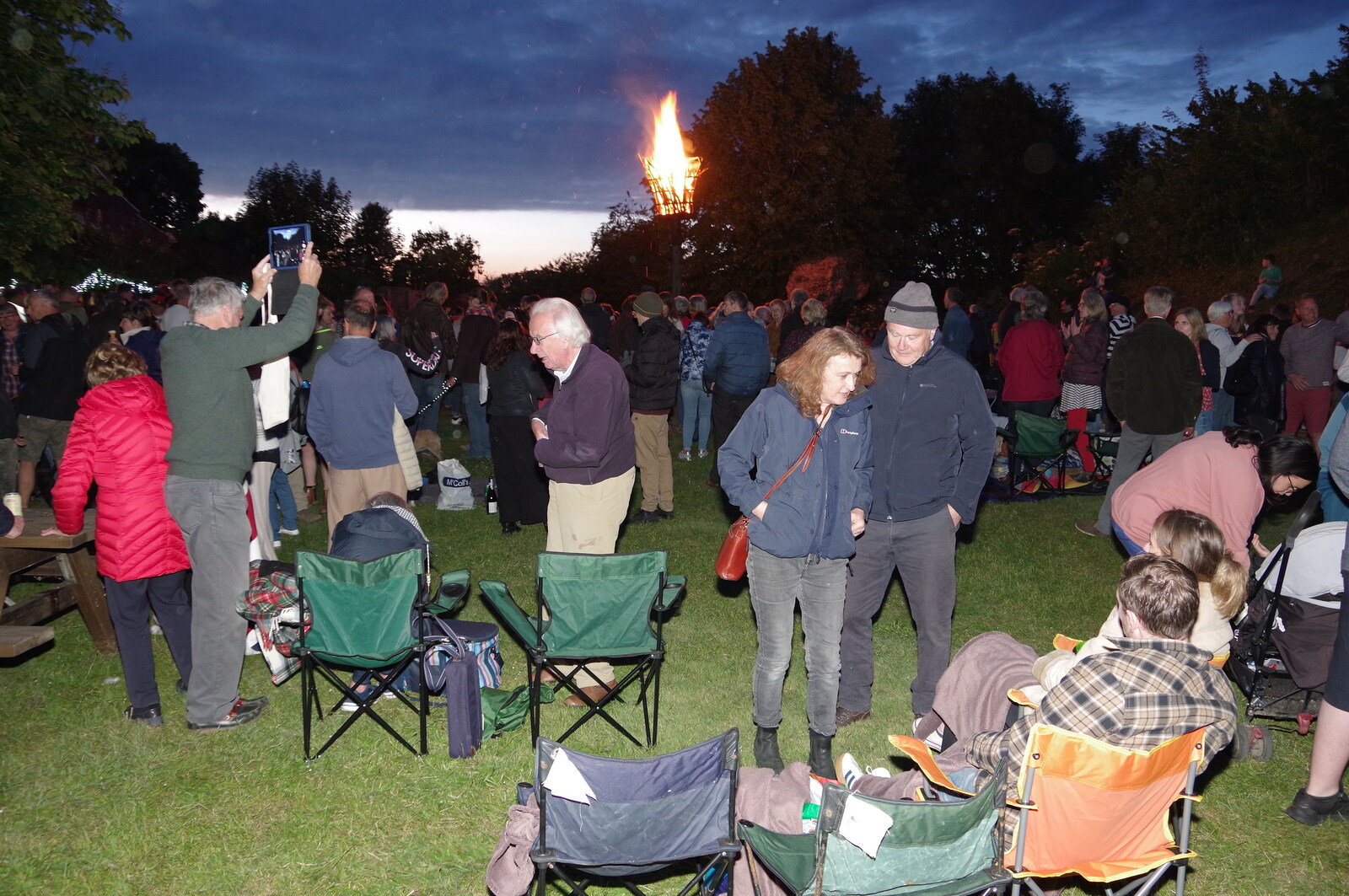 Crowds mill around from The Lighting of the Jubilee Beacon, Eye, Suffolk - 2nd June 2022