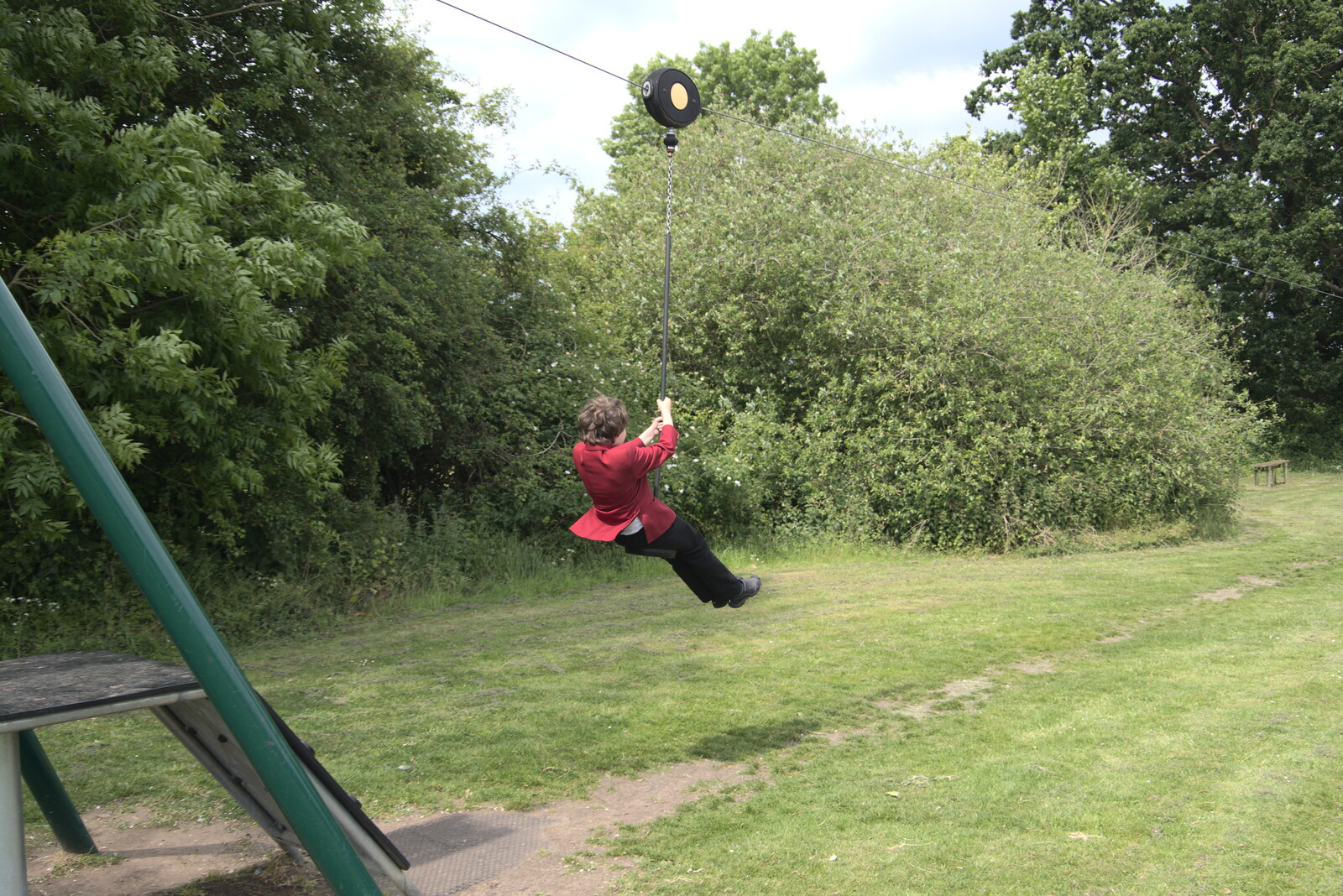 Fred finds a zipwire from The Gislingham Silver Band at Barningham, Suffolk - 3rd June 2022