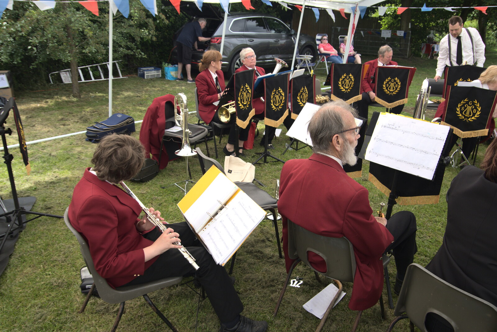 Fred does a bit of a warm up from The Gislingham Silver Band at Barningham, Suffolk - 3rd June 2022