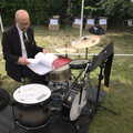The Gislingham Silver Band at Barningham, Suffolk - 3rd June 2022, James is trialling his new travel drumkit