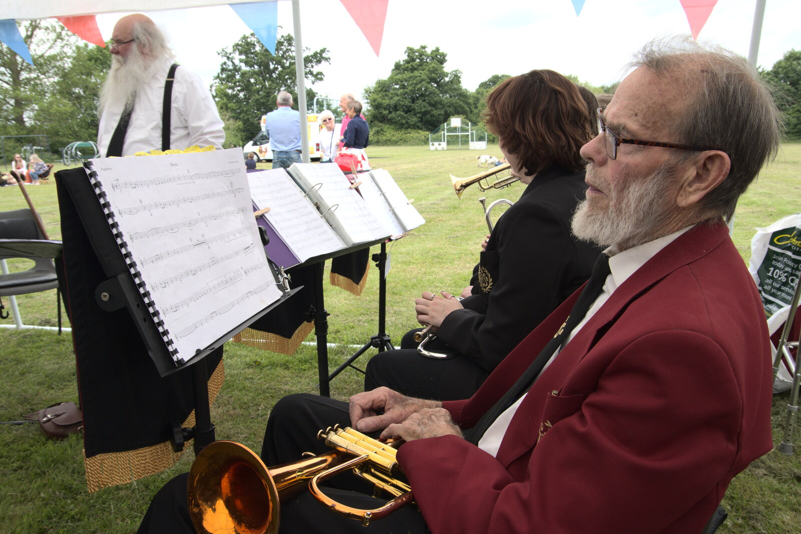 Ron - the 93 year old flugel player from The Gislingham Silver Band at Barningham, Suffolk - 3rd June 2022