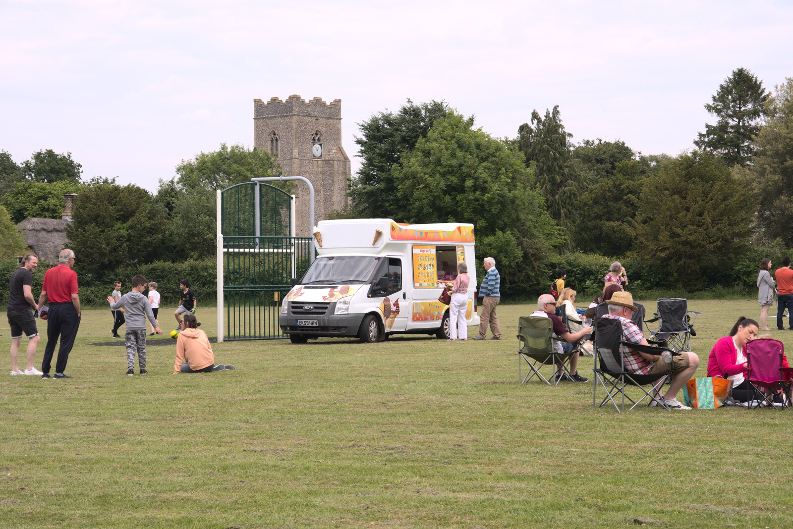 There's an ice-cream van on hand from The Gislingham Silver Band at Barningham, Suffolk - 3rd June 2022