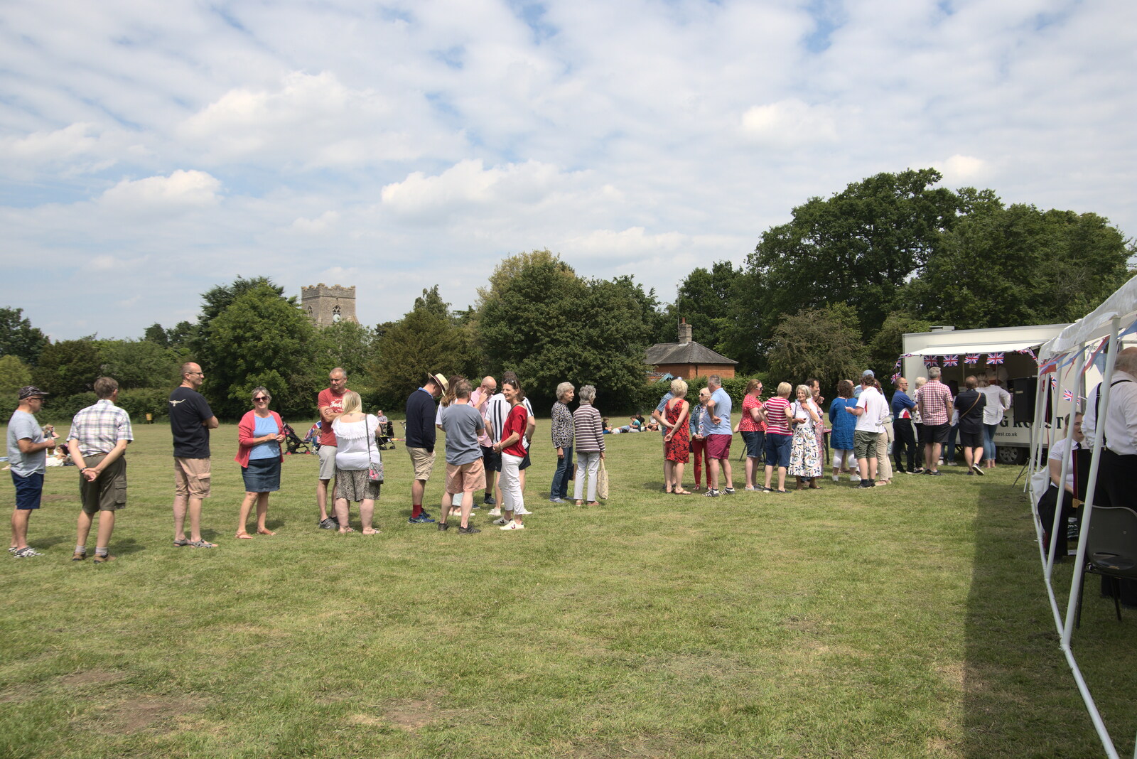 There's a massive queue for the hog roast from The Gislingham Silver Band at Barningham, Suffolk - 3rd June 2022