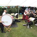 The Gislingham Silver Band at Barningham, Suffolk - 3rd June 2022, Terry on bass drum duty