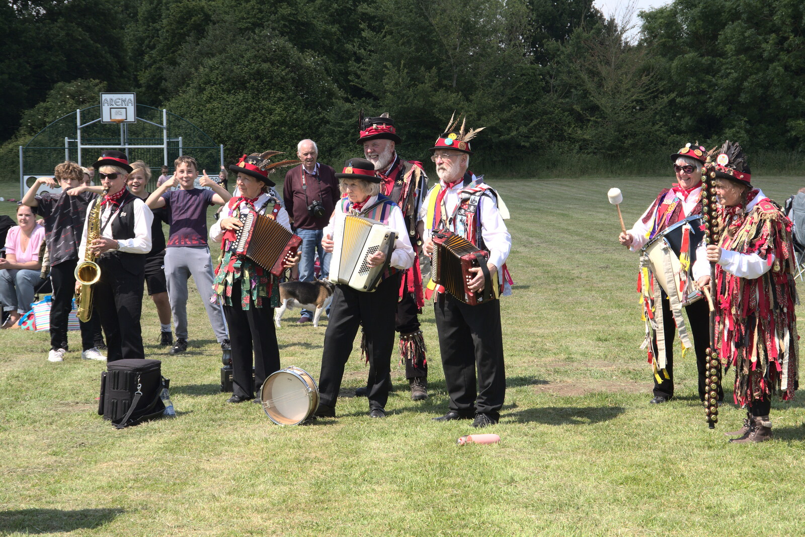The Morris band starts up from The Gislingham Silver Band at Barningham, Suffolk - 3rd June 2022