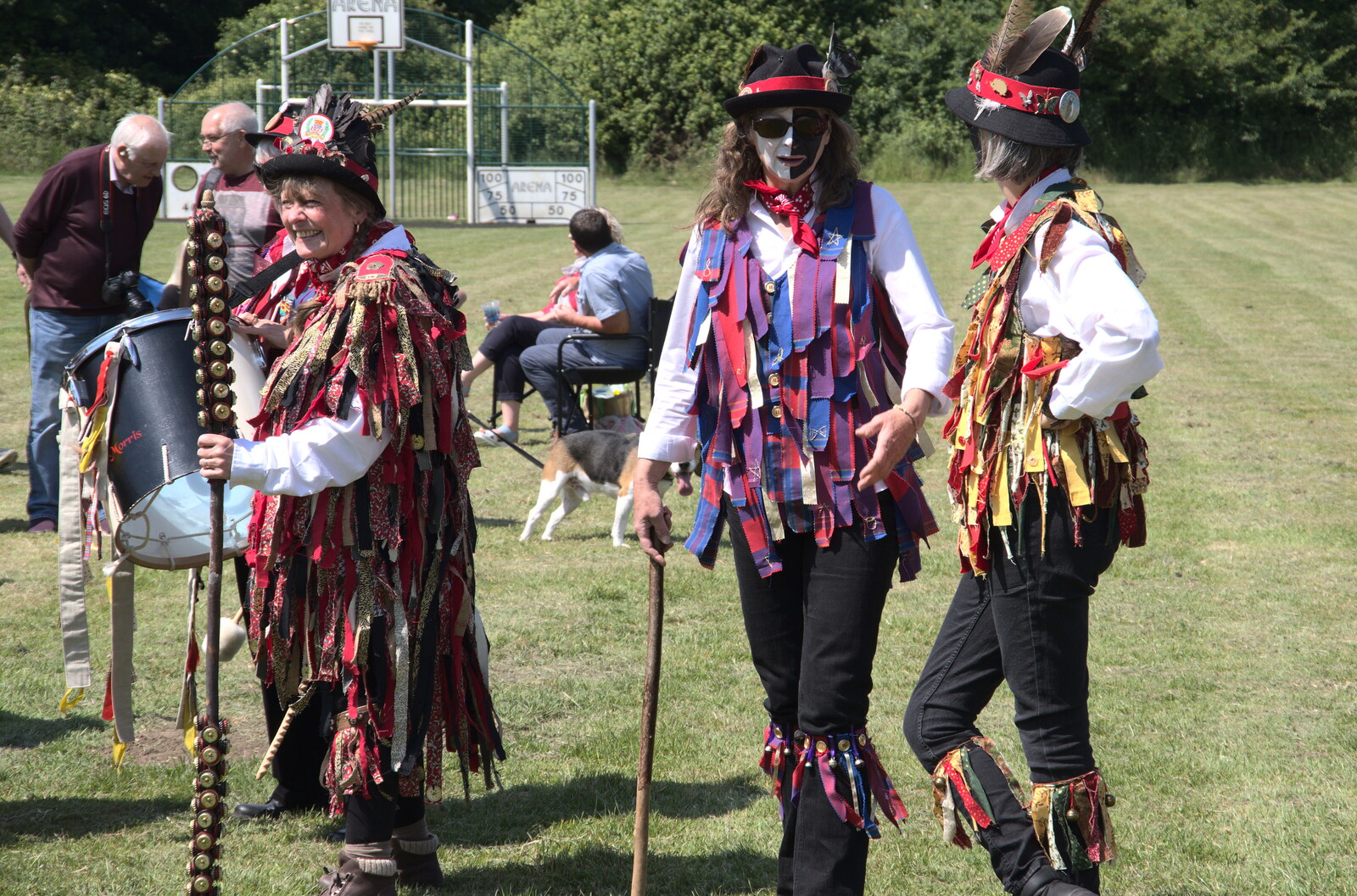 Morris dancers get ready from The Gislingham Silver Band at Barningham, Suffolk - 3rd June 2022