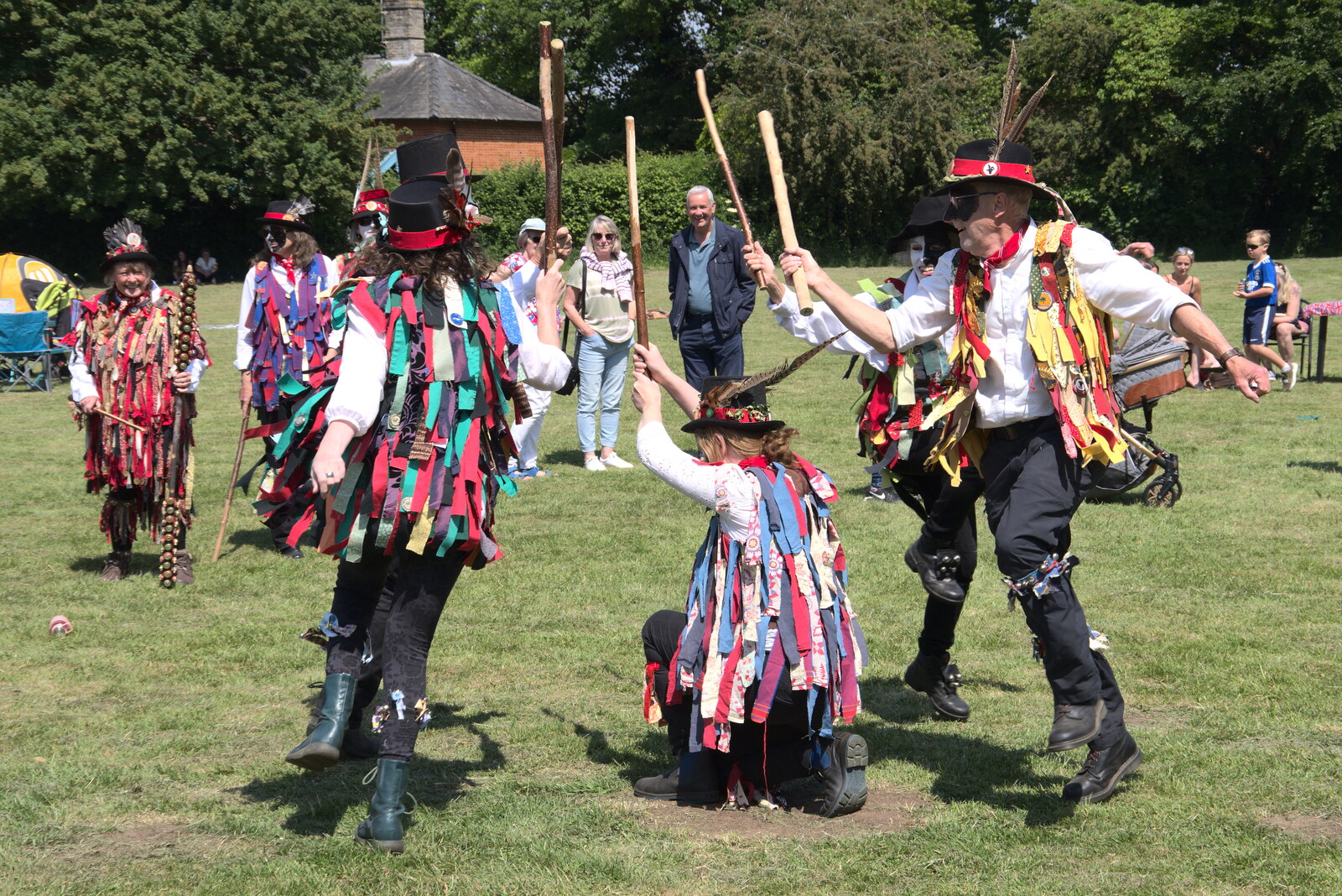 Dancing with sticks from The Gislingham Silver Band at Barningham, Suffolk - 3rd June 2022