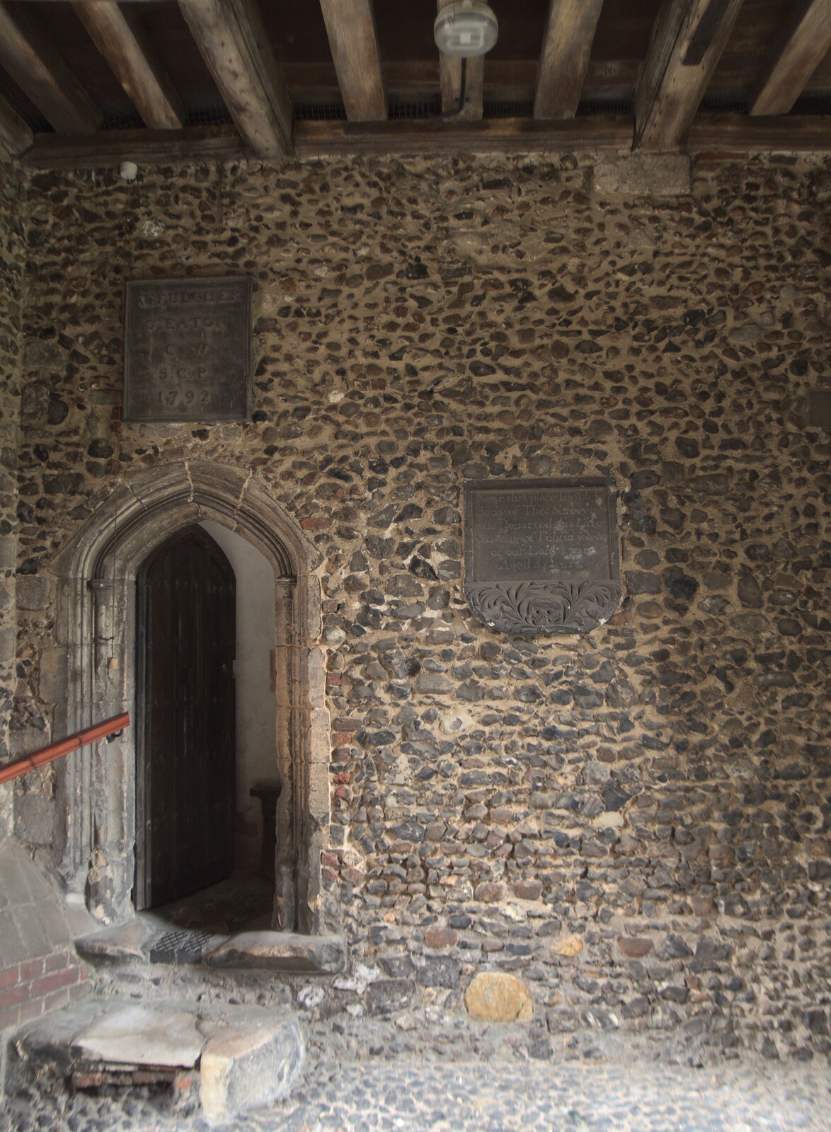 A Bike Ride Miscellany, Brome to Cotton, Suffolk - 6th June 2022: The bell tower door at St. Mary's in Diss is open