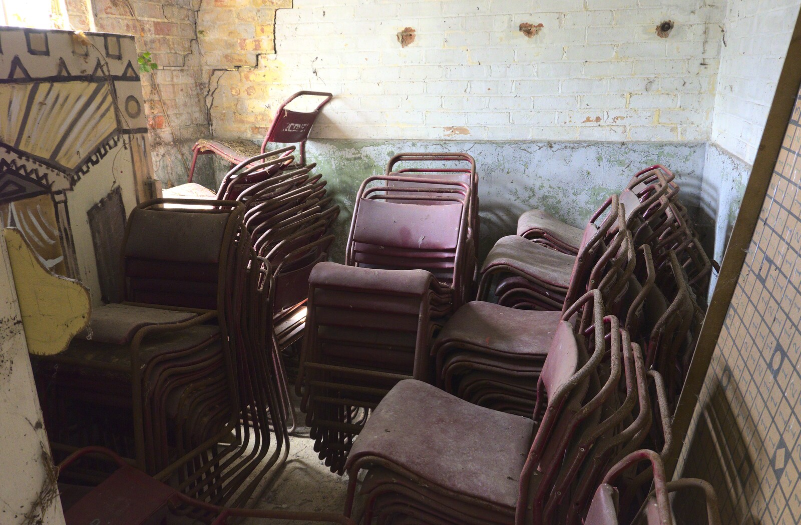 Piles of chairs from A 1940s Timewarp, Site 4, Bungay Airfield, Flixton, Suffolk - 9th June 2022