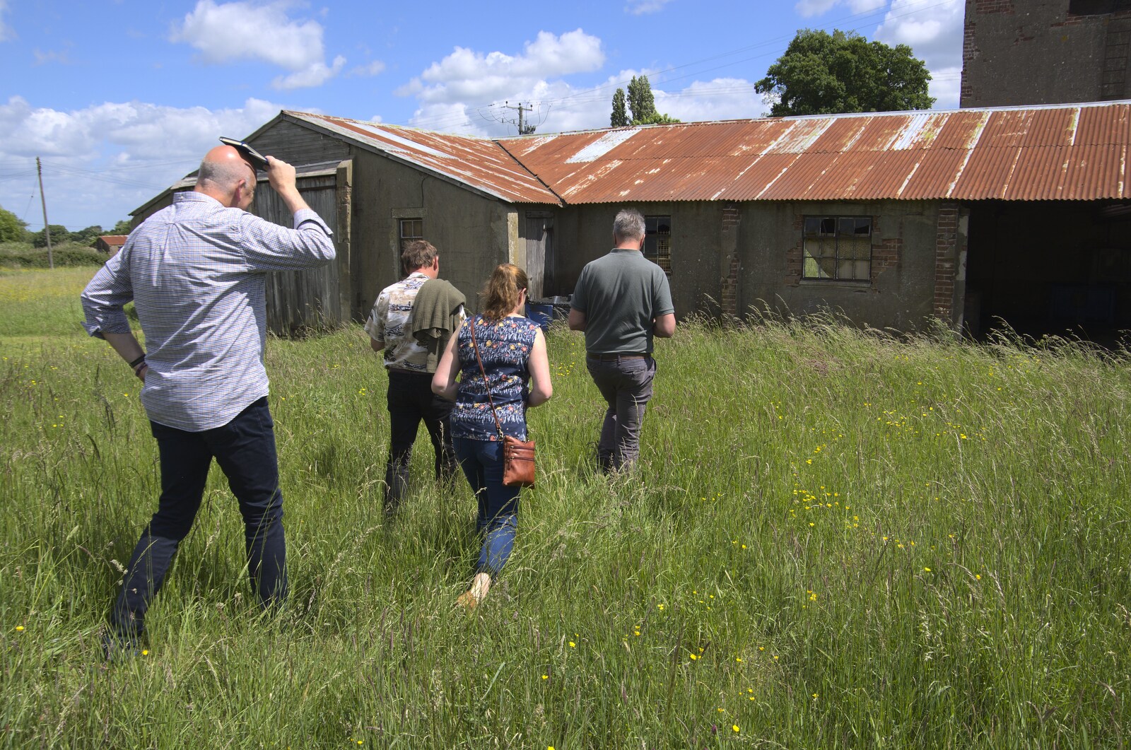 We stride off to another building from A 1940s Timewarp, Site 4, Bungay Airfield, Flixton, Suffolk - 9th June 2022