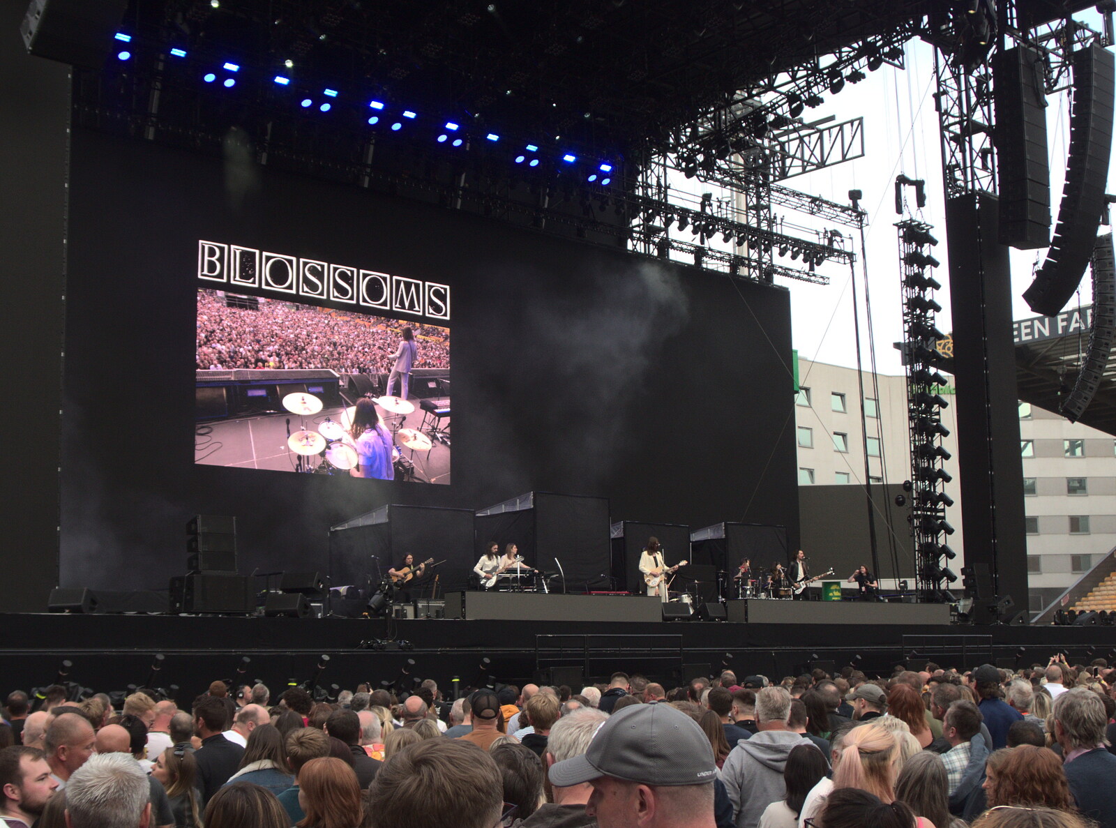 The Killers at Carrow Road, Norwich, Norfolk - 9th June 2022: Support act Blossoms is doing their thing
