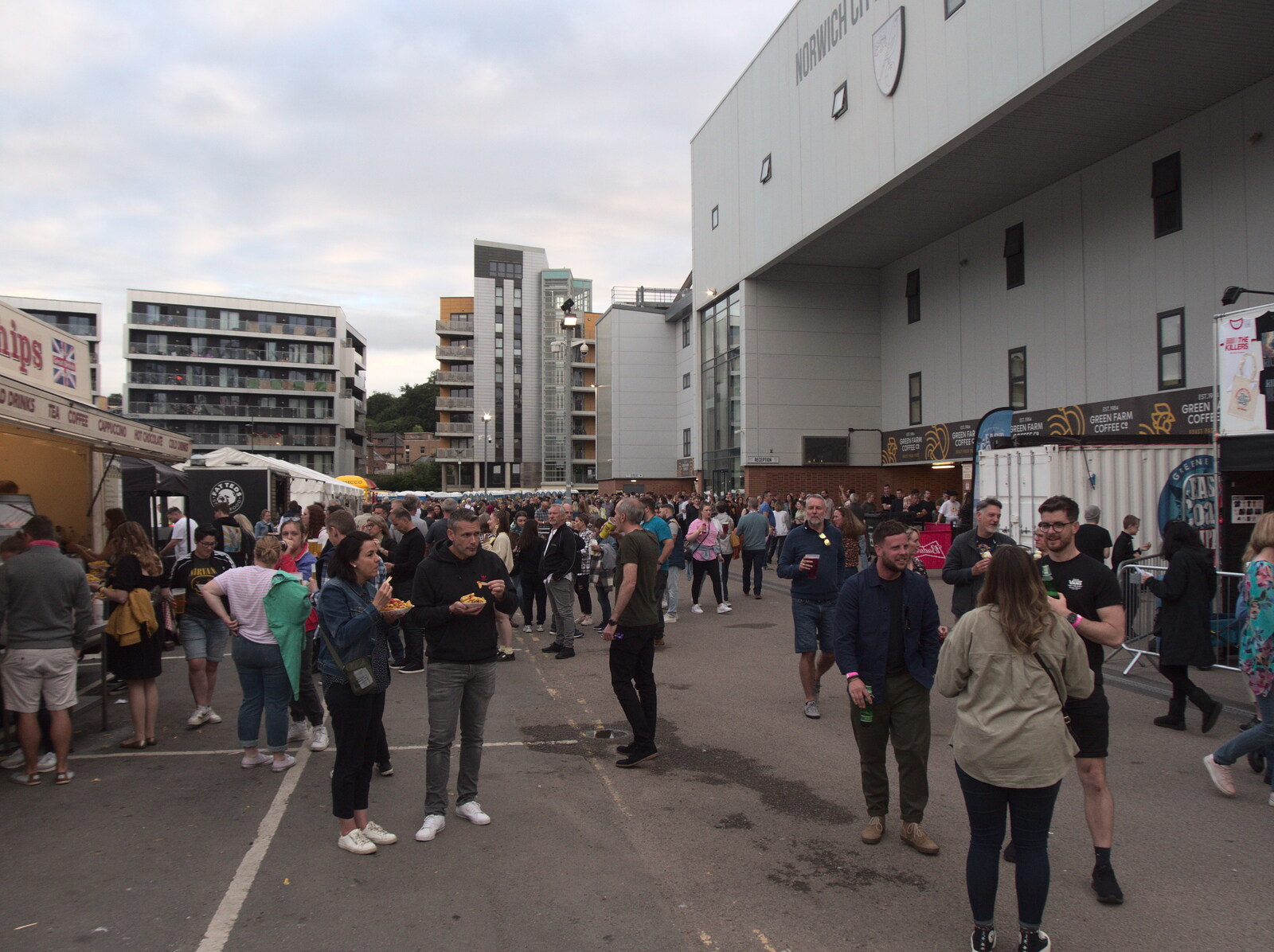 The Killers at Carrow Road, Norwich, Norfolk - 9th June 2022: The grim 'food village' round the back