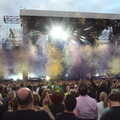 The first of several confetti explosions, The Killers at Carrow Road, Norwich, Norfolk - 9th June 2022