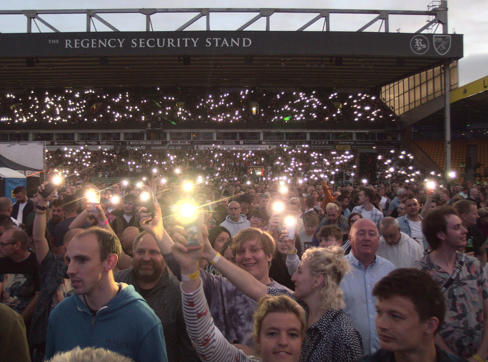 The Killers at Carrow Road, Norwich, Norfolk - 9th June 2022: A mobile-phone torch song