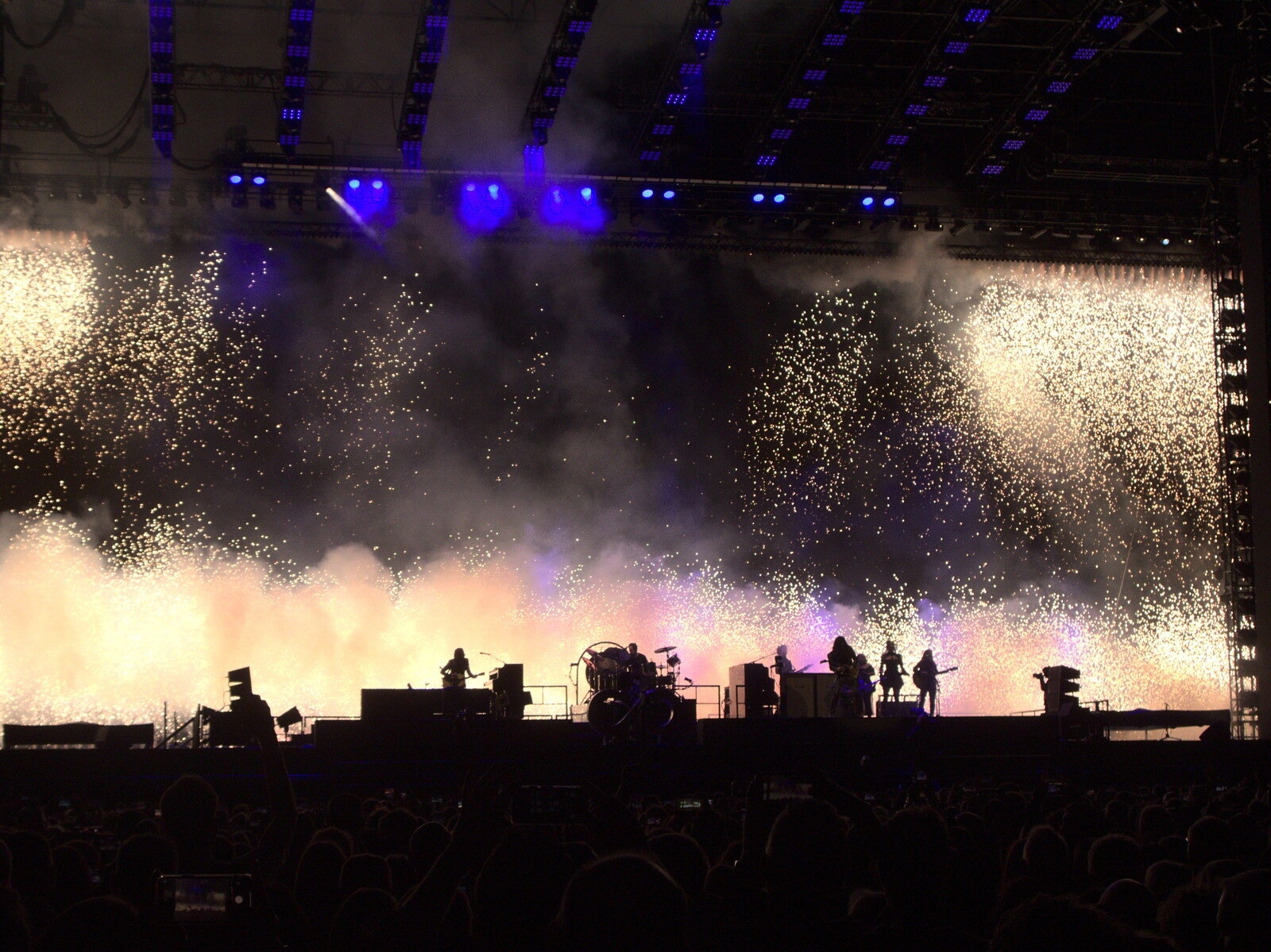 The Killers at Carrow Road, Norwich, Norfolk - 9th June 2022: There's a wall of pyrotechnics