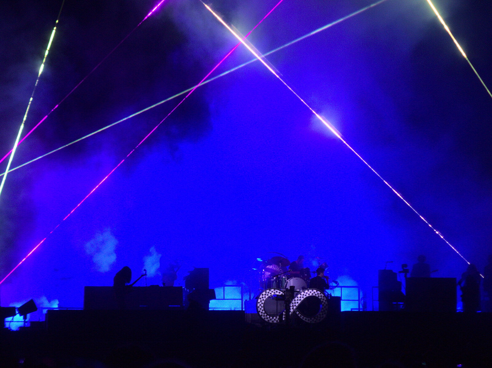 The Killers at Carrow Road, Norwich, Norfolk - 9th June 2022: The lasers are turned on