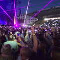 Laser action over the crowds, The Killers at Carrow Road, Norwich, Norfolk - 9th June 2022
