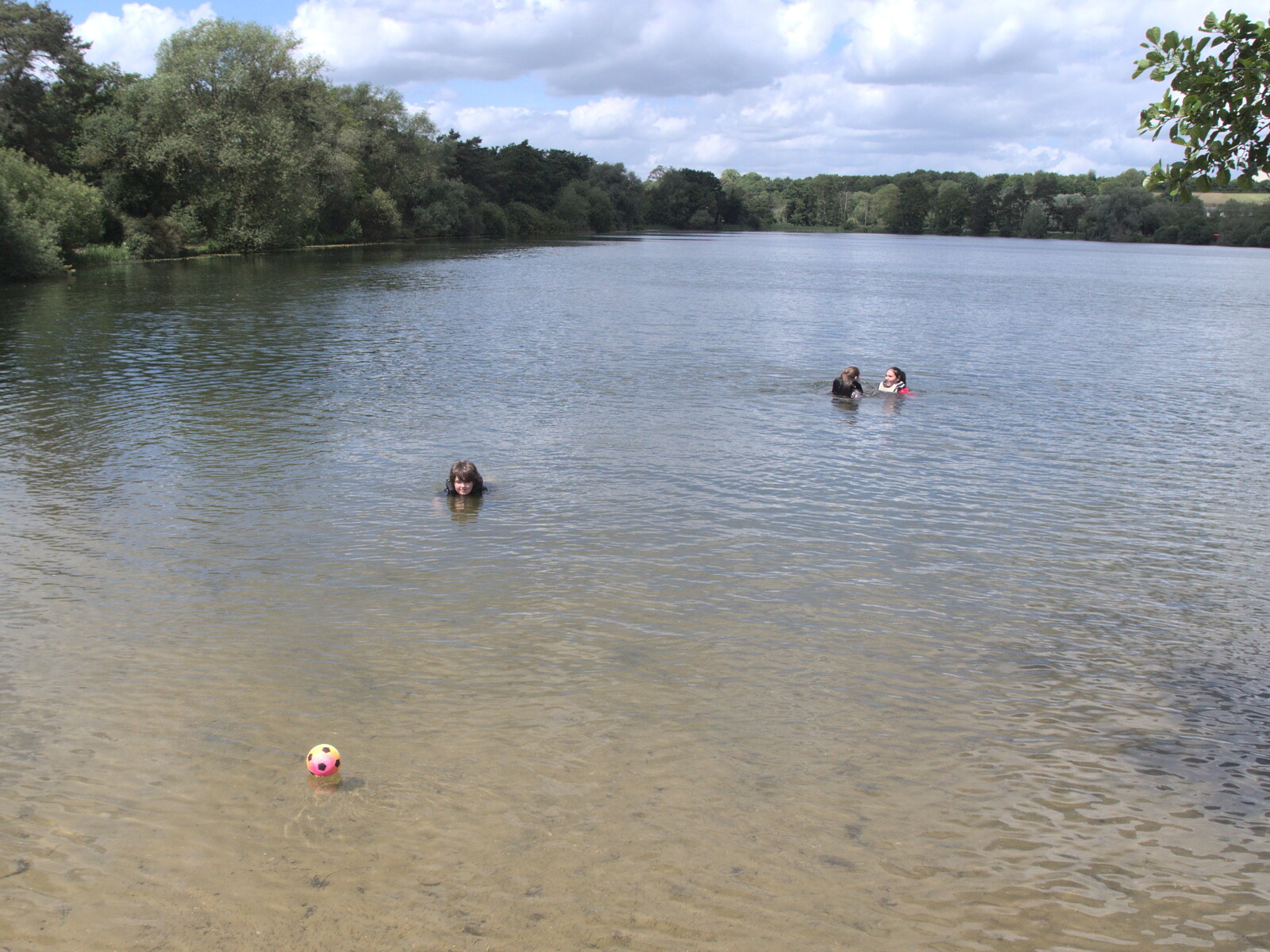 A Day at the Lake, Weybread Pits, Harleston, Norfolk - 11th June 2022: The gang has a shallow swim in the lake
