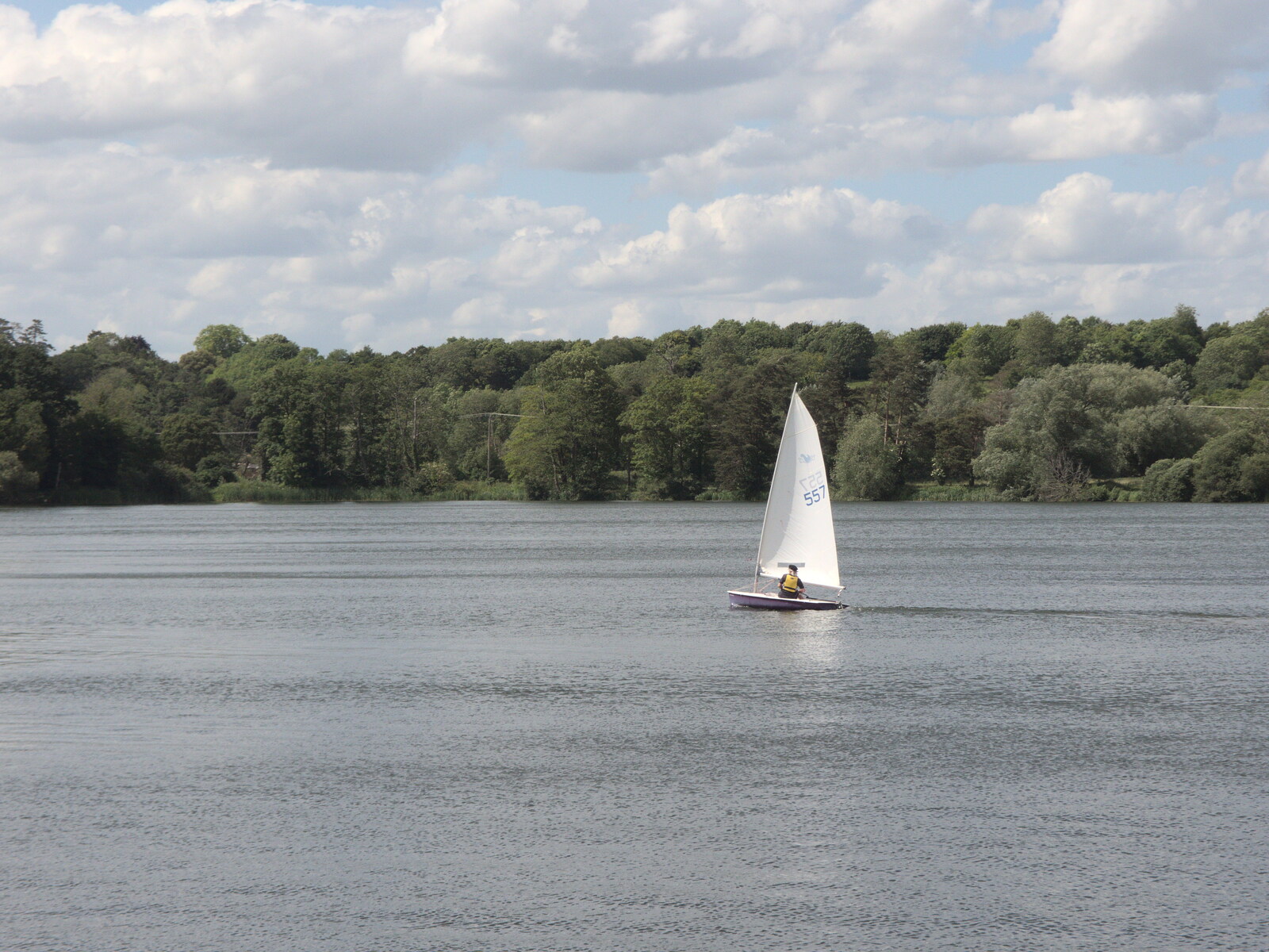 A Day at the Lake, Weybread Pits, Harleston, Norfolk - 11th June 2022: A dinghie canes about