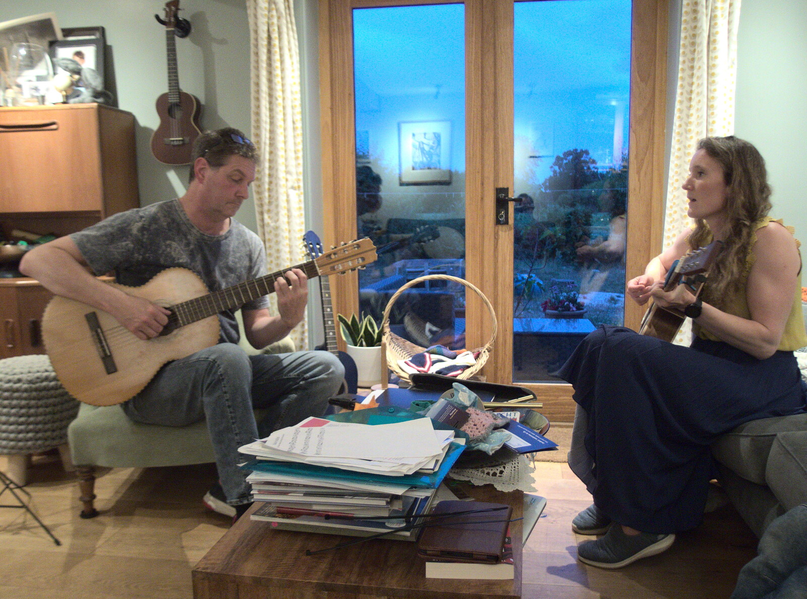 Fred's Flute Exam and Sean and Hannah Visit, Norwich and Brome, Suffolk - 18th June 2022: Music in the dining room
