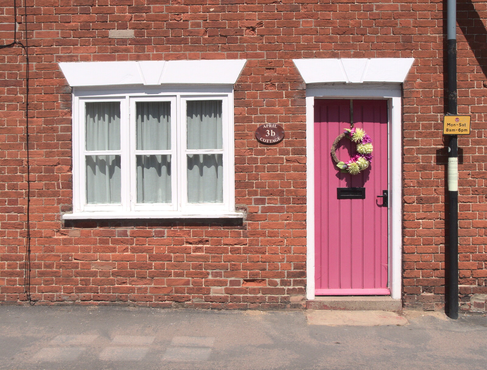 A nice wreath on a door from Pizza at the Village Hall, Brome, Suffolk - 24th June 2022
