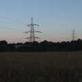 Pizza at the Village Hall, Brome, Suffolk - 24th June 2022, Pylons in the dusk