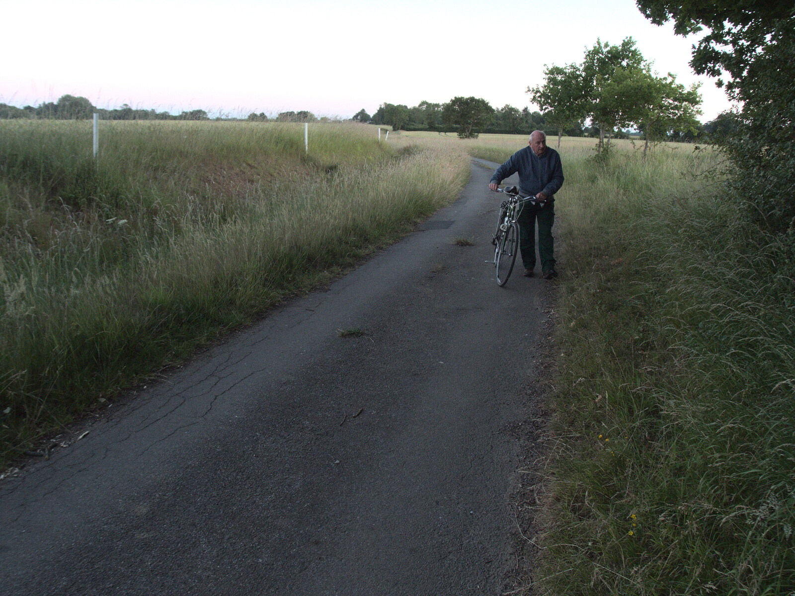 Mick on the back roads of Braiseworth from Pizza at the Village Hall, Brome, Suffolk - 24th June 2022