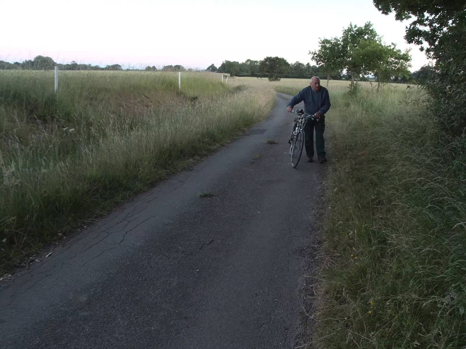 Mick on the back roads of Braiseworth, from Pizza at the Village Hall, Brome, Suffolk - 24th June 2022