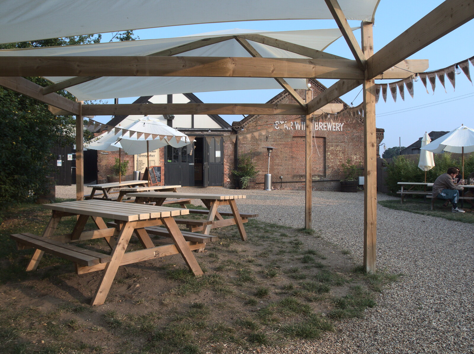 Star Wing's beer garden from Pizza at the Village Hall, Brome, Suffolk - 24th June 2022