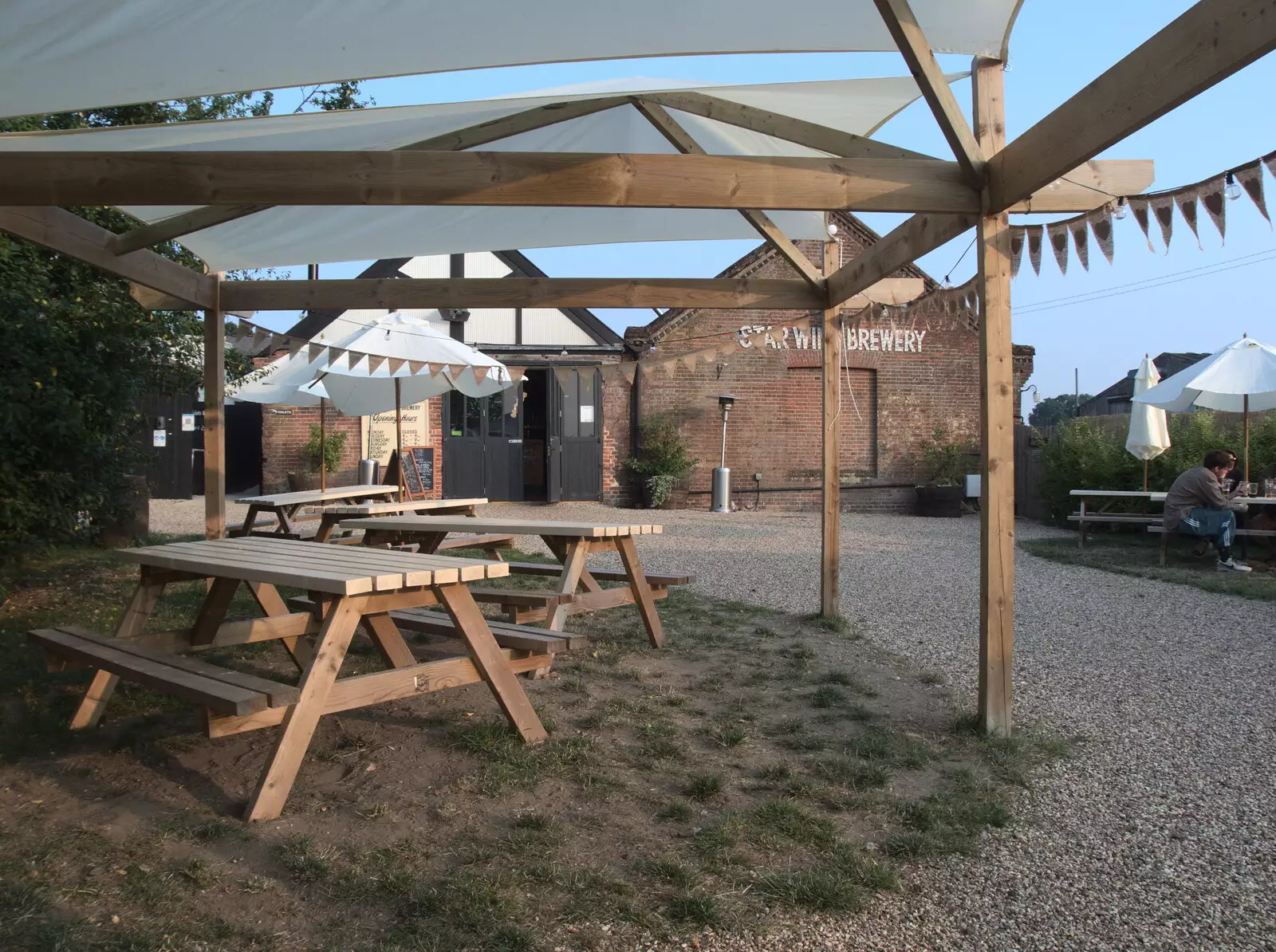 Star Wing's beer garden, from Pizza at the Village Hall, Brome, Suffolk - 24th June 2022