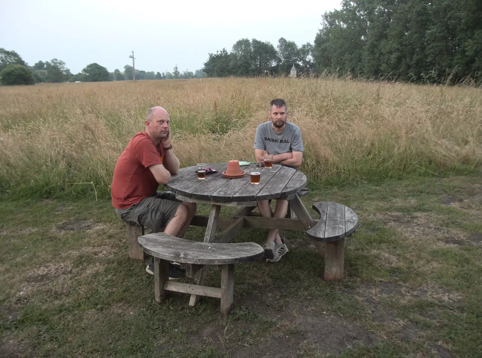 Paul and Phil look especially happy in Mellis, from Pizza at the Village Hall, Brome, Suffolk - 24th June 2022