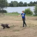 Harry chases the lunatic dog around, Camping at the Lake, Weybread, Harleston - 25th June 2022