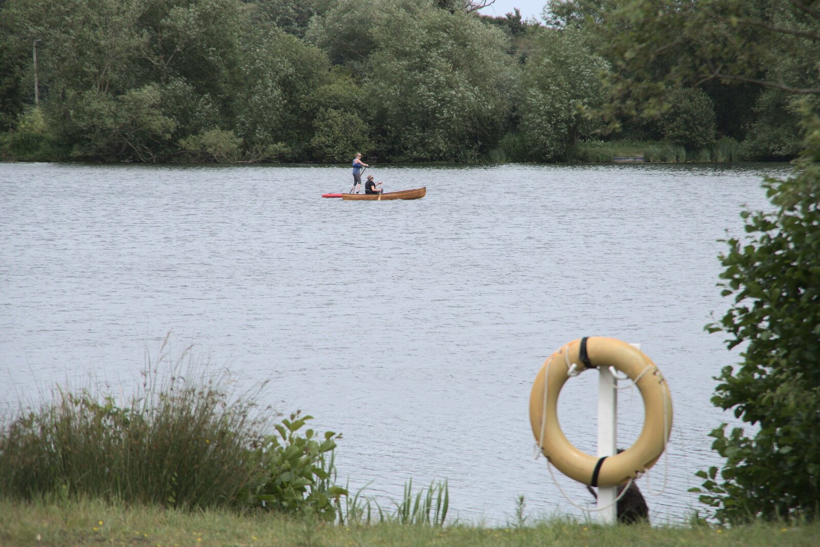 Allyson and Isobel are out for a paddle from Camping at the Lake, Weybread, Harleston - 25th June 2022