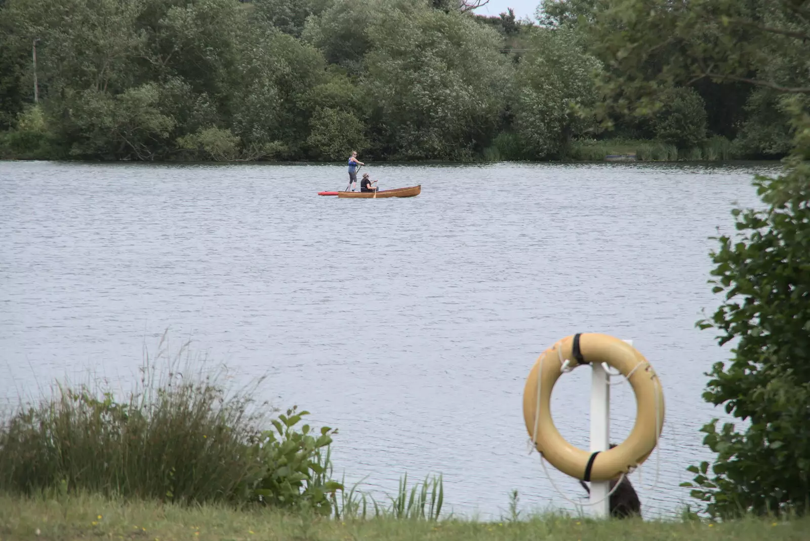 Allyson and Isobel are out for a paddle, from Camping at the Lake, Weybread, Harleston - 25th June 2022