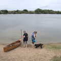 Camping at the Lake, Weybread, Harleston - 25th June 2022, Isobel and Allyson head out in the canoe