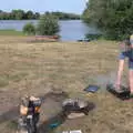 Pete's got a barbeque going, Camping at the Lake, Weybread, Harleston - 25th June 2022