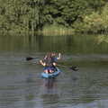 Camping at the Lake, Weybread, Harleston - 25th June 2022, Fred and Harry get a go on a paddle board