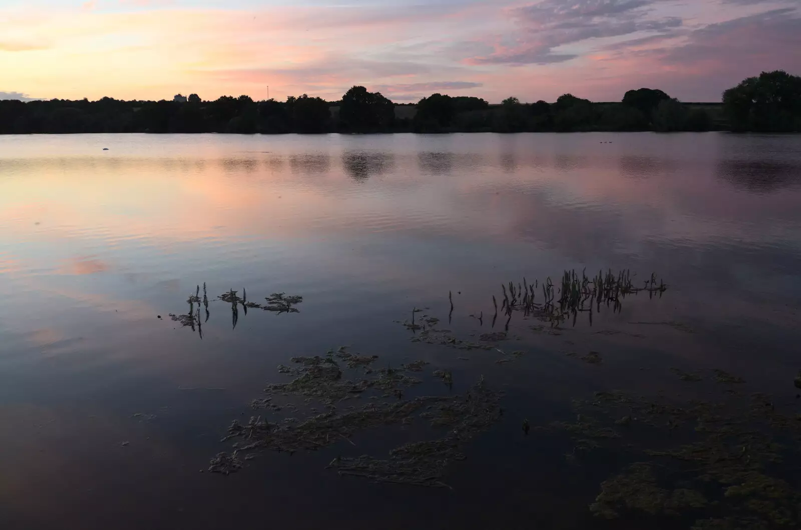 Sunset over the lake, from Camping at the Lake, Weybread, Harleston - 25th June 2022