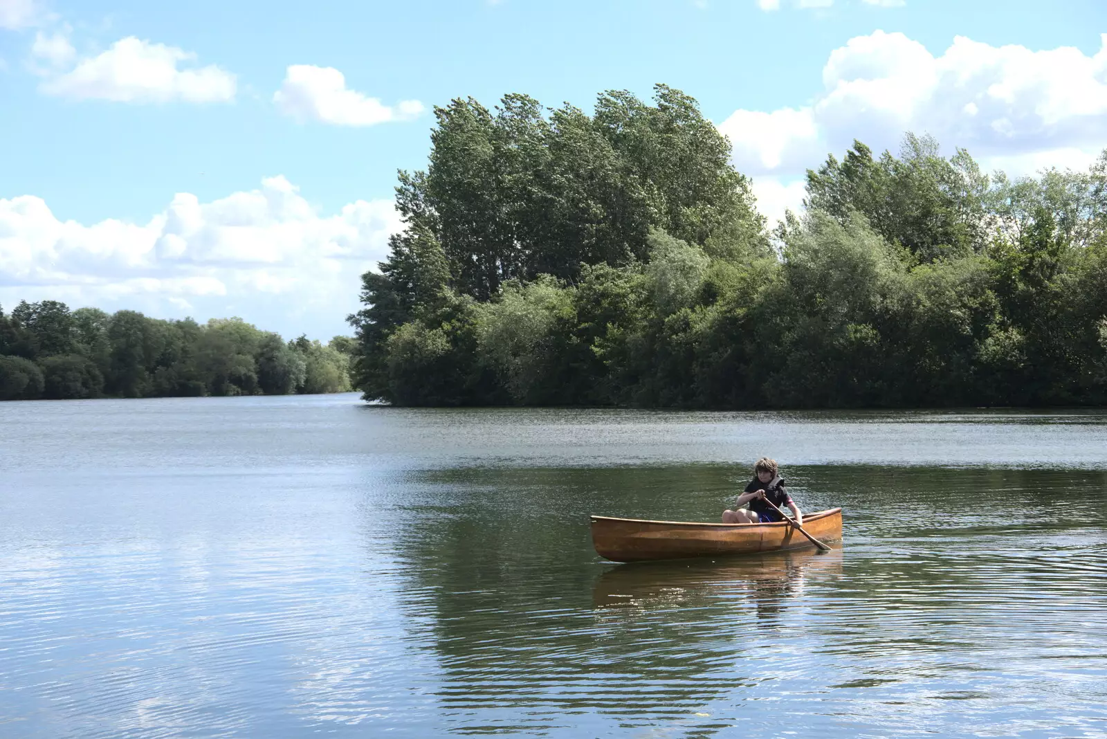 Fred's out in the canoe the next morning, from Camping at the Lake, Weybread, Harleston - 25th June 2022