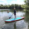 Camping at the Lake, Weybread, Harleston - 25th June 2022, Harry does some stand-up paddle boarding