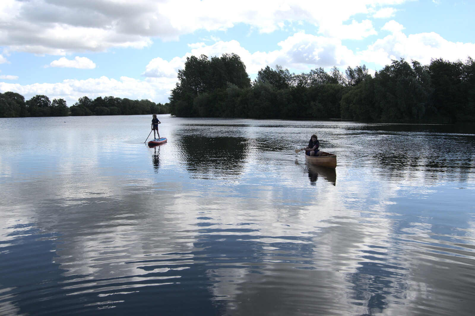 The boys out on the lake from Camping at the Lake, Weybread, Harleston - 25th June 2022