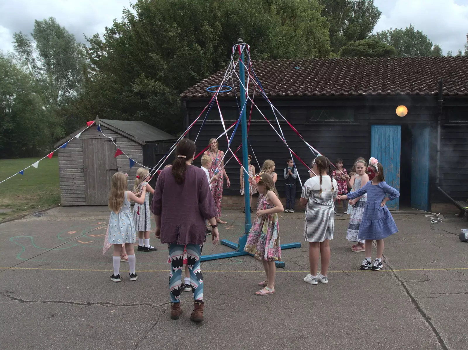 The traditional Maypole dance occurs, from A Fire, a Fête, and a Scout Camp, Hallowtree, Suffolk - 30th June 2022