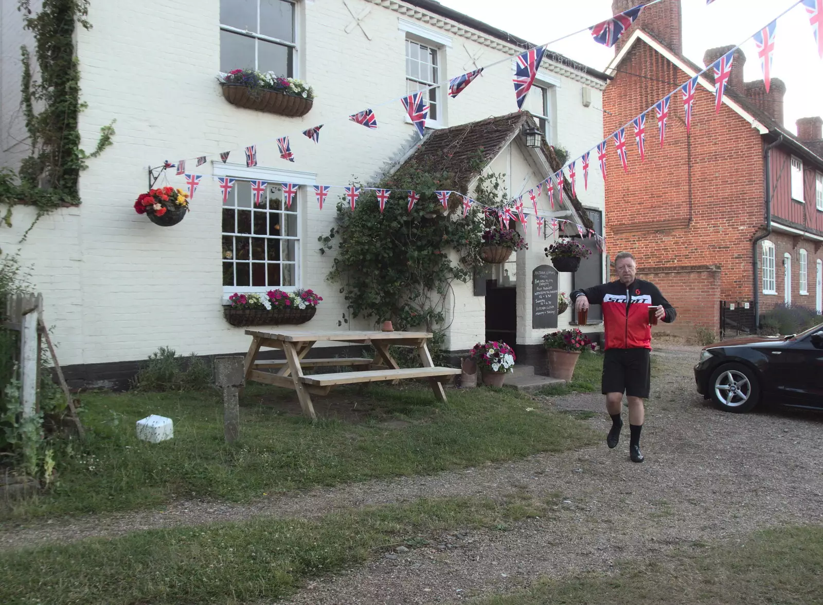 Gaz hauls a couple of beers over, from A Fire, a Fête, and a Scout Camp, Hallowtree, Suffolk - 30th June 2022