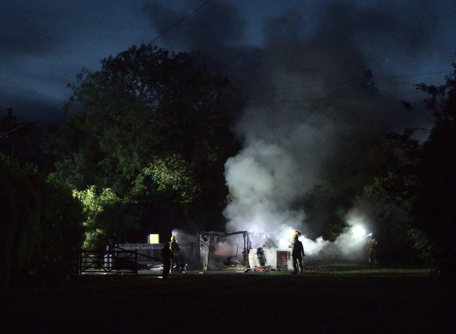 The fire is more-or-less out now, from A Fire, a Fête, and a Scout Camp, Hallowtree, Suffolk - 30th June 2022