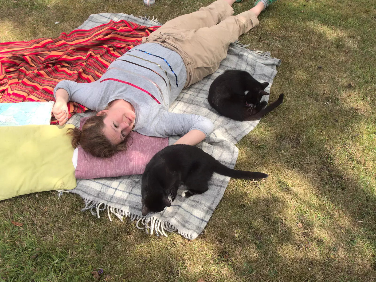 Isobel and the kittens, from A Fire, a Fête, and a Scout Camp, Hallowtree, Suffolk - 30th June 2022