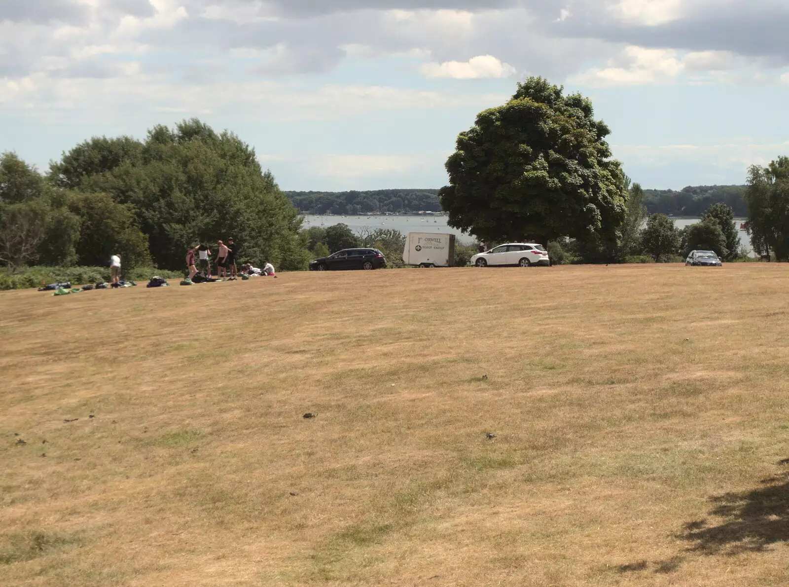 There's a nice view over the parched grass, from A Fire, a Fête, and a Scout Camp, Hallowtree, Suffolk - 30th June 2022