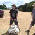 Andy P ties up another tent bag, A Fire, a Fête, and a Scout Camp, Hallowtree, Suffolk - 30th June 2022