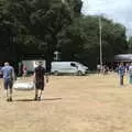 Colin and Andy haul a tent away, A Fire, a Fête, and a Scout Camp, Hallowtree, Suffolk - 30th June 2022